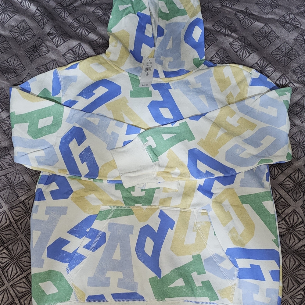 GAP Kids Blue Green Yellow Alphabet Hoodie